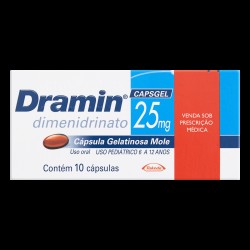 DRAMIN 25MG CAPARELHO GEL C/10 CAPSULAS