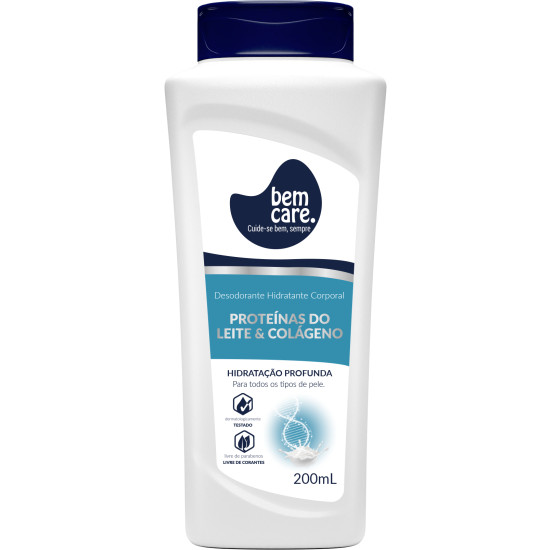 LOCAO HIDRATANTE BEM CARE PROTEINAS LEITE COLAGENO 200ML
