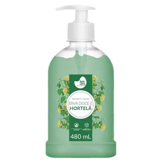 SABONETE LIQUIDO BEM CARE HORTELA E ERVA DOCE 480ML