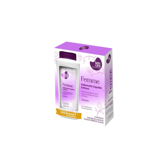 KIT SABONETE INTIMO BEM CARE JASMIN 200ML LV2 PG1