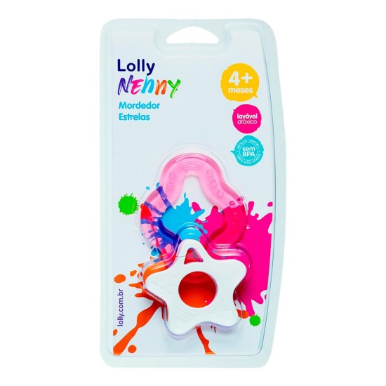 MORDEDOR LOLLY PVC C/ESTRELAS ROSA REF 7041