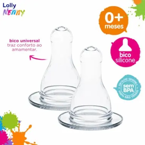 BICO MAMADEIRA LOLLY SILIC REDONDO C/2UND