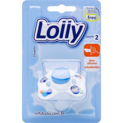 CHUPETA LOLLY BORB DE SILICONE CLASSICA TAM 2 AZUL REF 4515