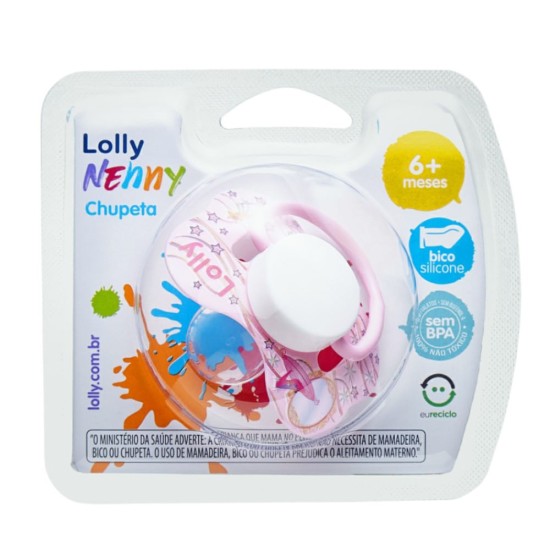 CHUPETA LOLLY BORB DE SILICONE CLASSICA TAM 2 ROSA REF 4515