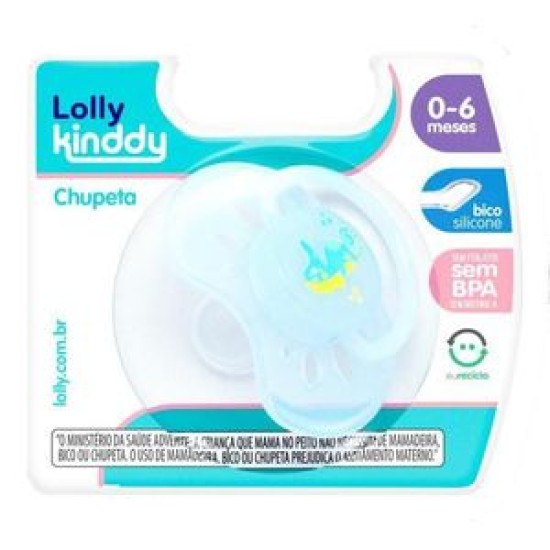 CHUPETA LOLLY OCEANO SILICONE ORT TAM 1 AZUL REF 5214