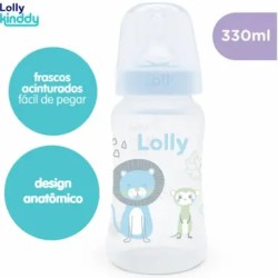 MAMADEIRA LOLLY BIG ZOO AZUL BICO SIL REDONDO 330ML