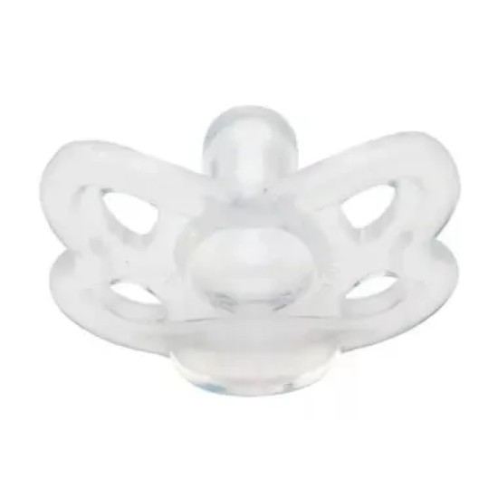 CHUPETA LOLLY 100% SILICONE ORTO T1 REDONDO TRANSPARENTE