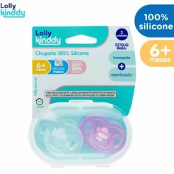 CHUPETA LOLLY 100% SILICONE ORTO T1 ROSA C/2UNID