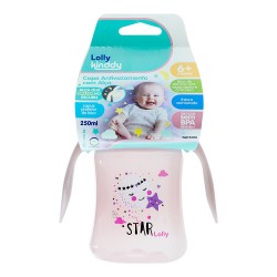 COPO LOLLY STAR ANTIVAZAMENTO BICO SIL 250ML ROSA