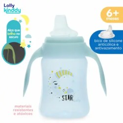 COPO LOLLY STAR ANTIVAZAMENTO BICO SIL 250ML AZUL
