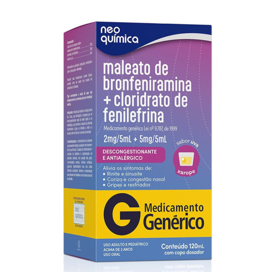BRONFENIRAMINA+FENILEFRINA 0,4+1MG COM 120 ML