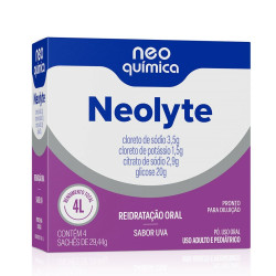 NEOLYTE REIDRATACAO ORAL SABOR UVA COM 4 SACHES DE 29,44G