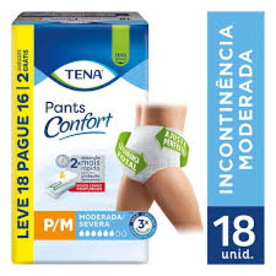 FRALDAS TENA ROUPA INTIMA CONFORT P/M LV18 PG16