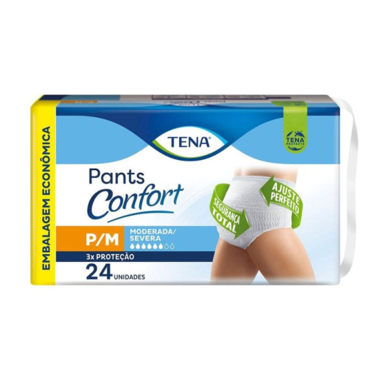 FRALDAS TENA ROUPA INTIMA CONFORT PANTS P/M COM 24 UND