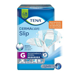 FRALDAS GERIATRICA TENA DERMACARE SLIP G COM 8 UND
