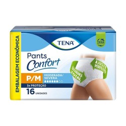 FRALDA TENA ROUPA INTIMA CONFORT P/M C/16 UND