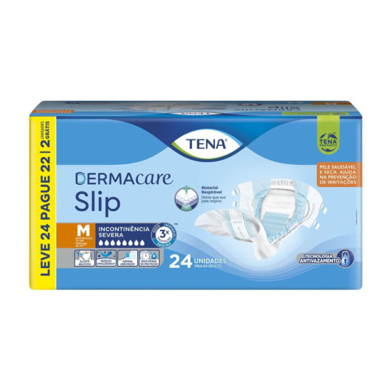 FRALDAS GERIATRICA TENA DERMACARE SLIP M LV24 PG22