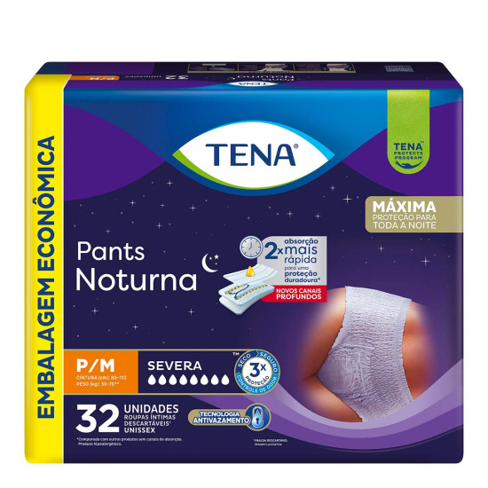 FRALDAS TENA ROUPA INTIMA PANTS NOTURNA P/M LV32 PG30