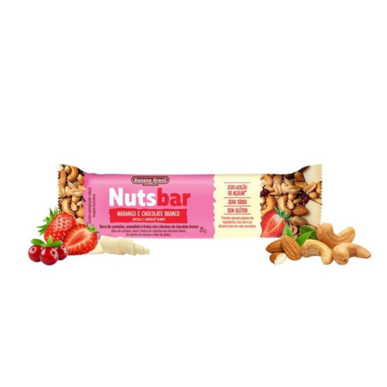 CEREAL NUTS BARRA MORANGO/CHOCOLATE BRANCO 25G