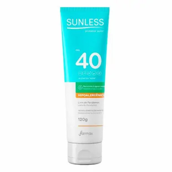 PROTETOR SOLAR SUNLESS FPS 40 HIPOALERGENICO 120G