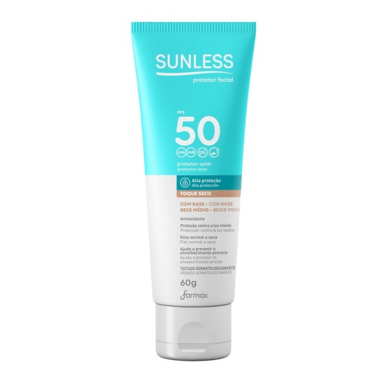 PROTETOR SOLAR SUNLESS FACIAL MEDIO FPS50 60G