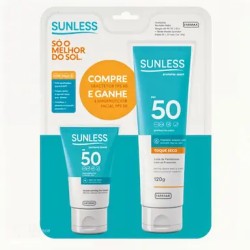 KIT PROTETOR SOLAR SUNLESS FPS50 120G + FACIAL 30G