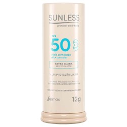PROTETOR SOLAR FACIAL SUNLESSS STICK C/BASE EXTRA CLARA FPS 50 12G
