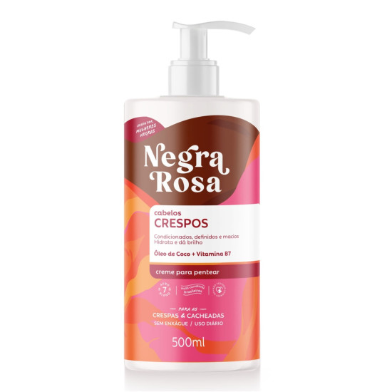 CREME DE PENTEAR CRESPOS NEGRA ROSA 500ML