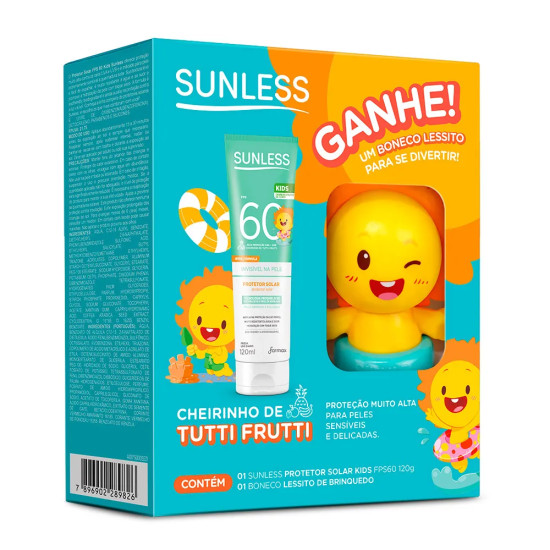 PROTETOR SOLAR SUNLESS KIDS TUTTI FRUTTI FPS60 120G+BONECO LESSITO