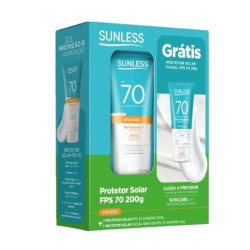 KIT PROTETOR SOLAR SUNLESS TOQUE SECO FPS70 200G+FACIAL SEM COR FPS 70 30G