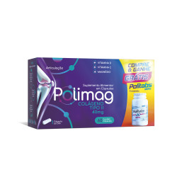 POLIMAG COLAGENO TIPO II COM 60 CAPSULAS GTS POLITABS MDK COM 30 CAPSULAS