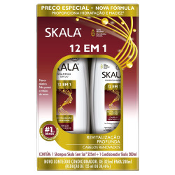 KIT SKALA SHAMPOO 325ML + CONDICIONADOR 200 ML 12 EM 1