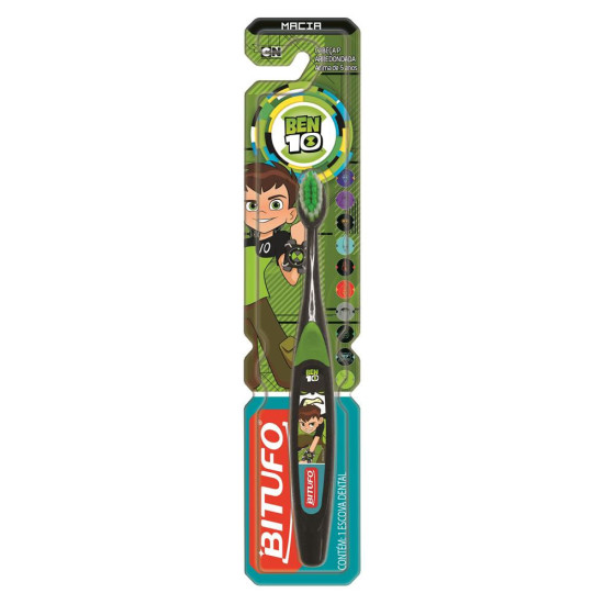 ESCOVA DENTAL DENTAL BITUFO BEN 10 COM PROTETOR HOLOGRAFICO