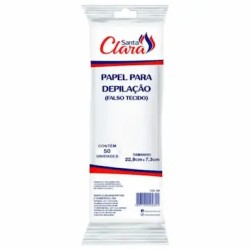 PAPEL P/ DEPILACAO SANTA CLARA FALSO TECIDO 50UN