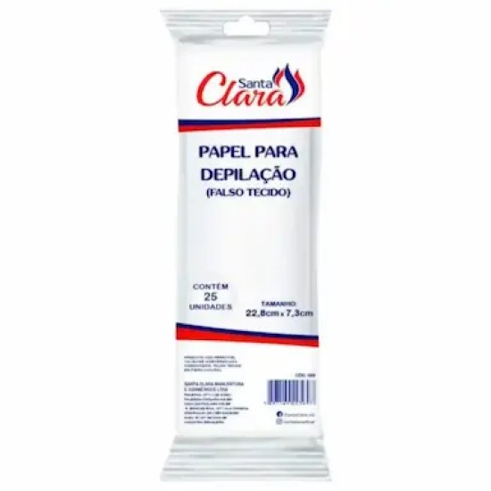 PAPEL P/ DEPILACAO SANTA CLARA FALSO TECIDO 25UN