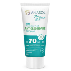 PROTETOR SOLAR ANASOL FACIAL ANTIOLEOSIDADE+ANTIACNE FPS 70 40G