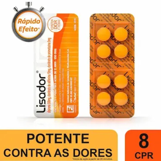 LISADOR 500MG ENV C/8 COMPRIMIDOS