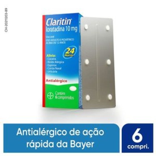 CLARITIN 10MG 24HORAS C/6 COMPRIMIDOS