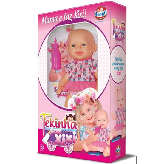 BONECA TEQUINHA FAZ XIXI COM MAMADEIRA REF 71772