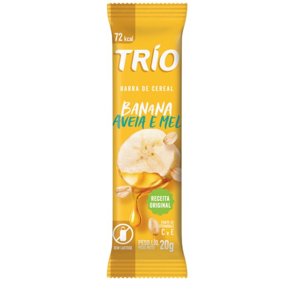BARRA DE CEREAL TRIO BANANA C/ MEL E AVEIA 20G