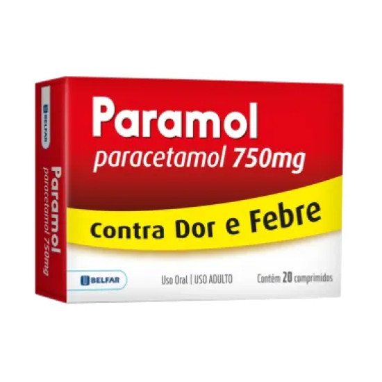 PARAMOL 750MG COM 20 CAPSULAS BELFAR