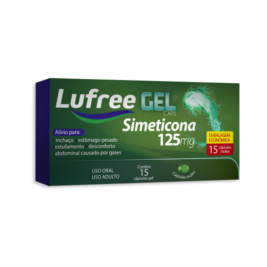 SIMETICONA LUFREE 125 MG COM 15 CAPSULAS GEL