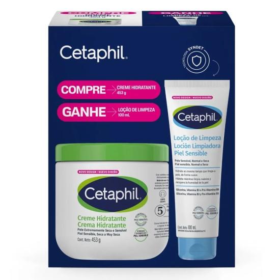 KIT CETAPHIL CORPORAL HIDRATANTE 453G+LOC DE LIMPEZA PELE SENSIVEL 100ML