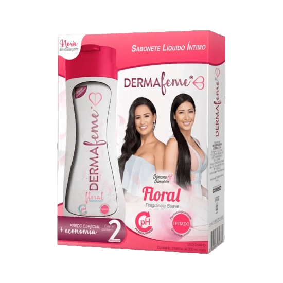 KIT SABONETE INTIMO DERMAFEME FLORAL 200ML LV2 PG1