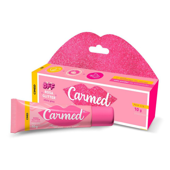 PROTETOR LABIAL CARMED 10G BFF ROSA GLITTER