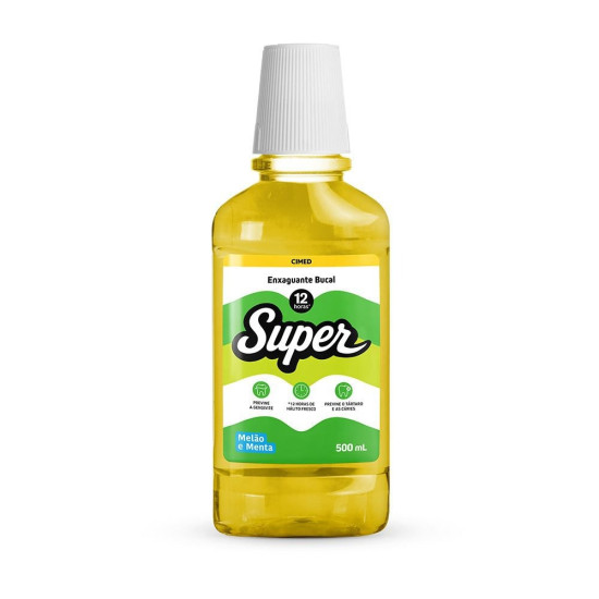 ENXAGUANTE BUCAL SUPER MELAO E MENTA 12H 500ML