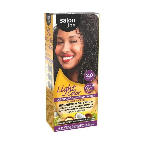 TINTURA DE CABELO SALON LINE LIGHT COLOR CREME 2.0 PRETO