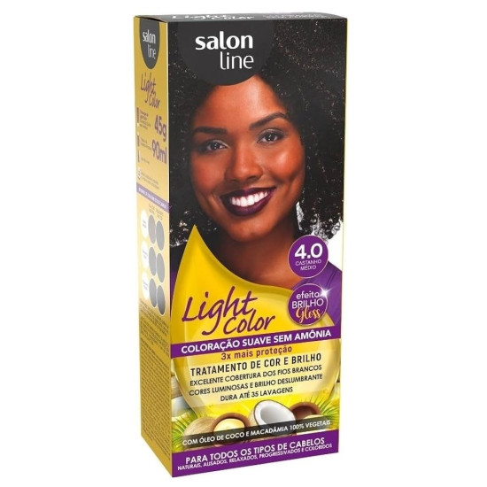 TINTURA DE CABELO SALON LINE LIGHT COLOR 4.0 CASTANHO MEDIO