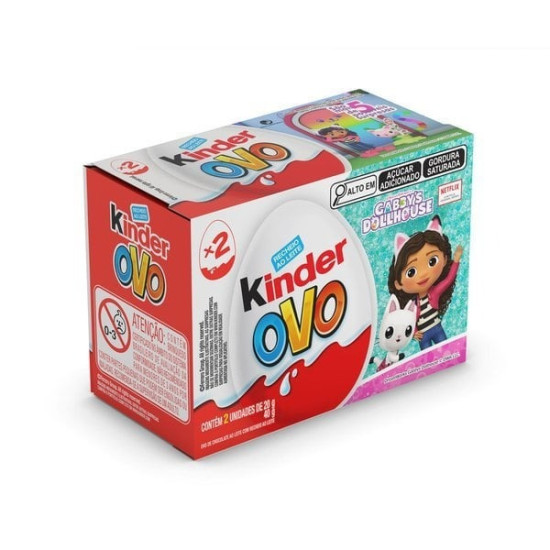 KINDER OVO COM SURPRESA GABBY 2 UNIDADES 20G CADA