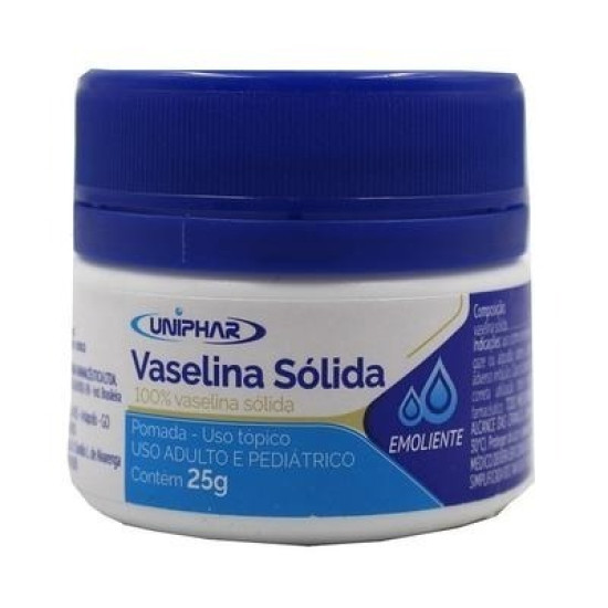 VASELINA SOLIDA COM 25 GR UNIPHAR